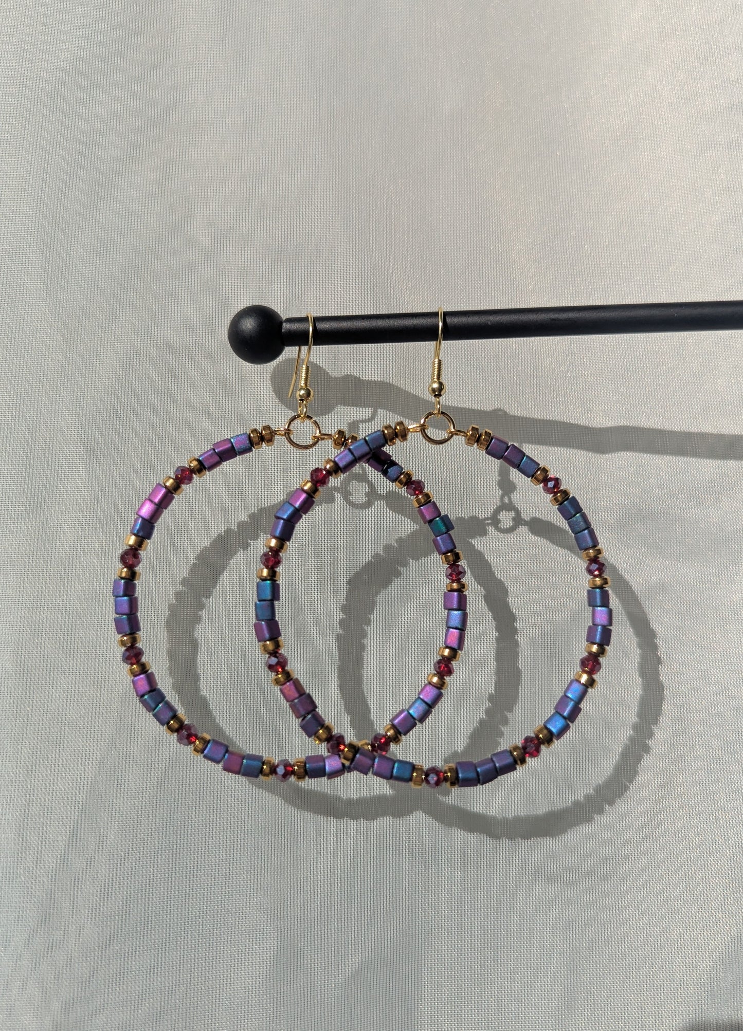 Midnight Ruby Hoops