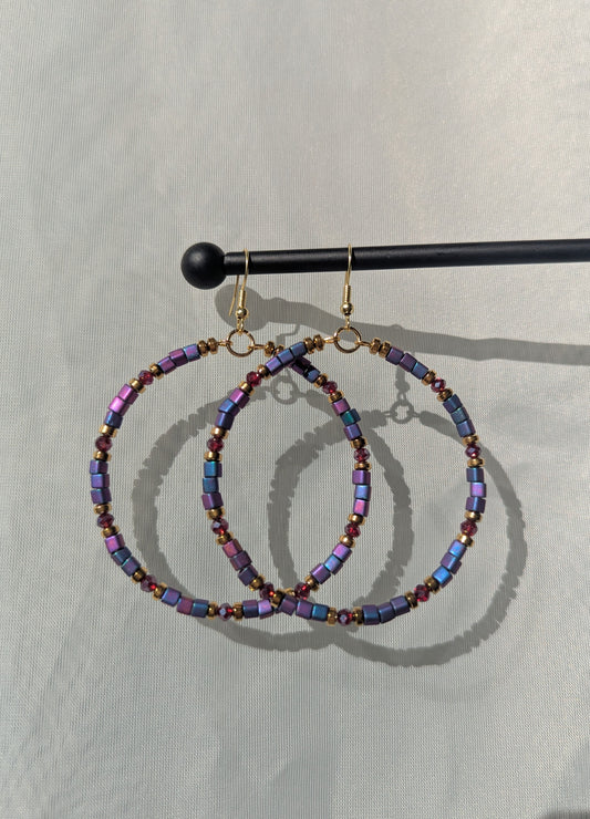 Midnight Ruby Hoops