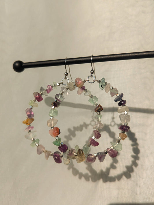 Pastel Agate Hoops
