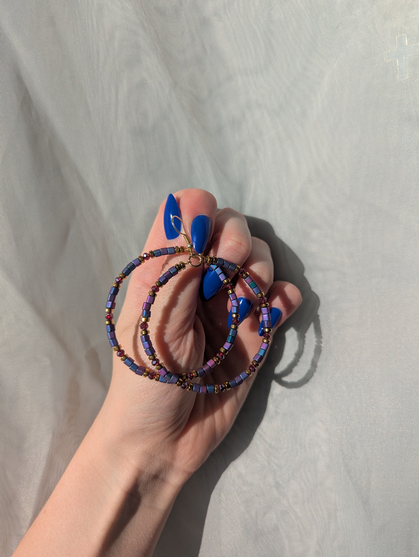 Midnight Ruby Hoops