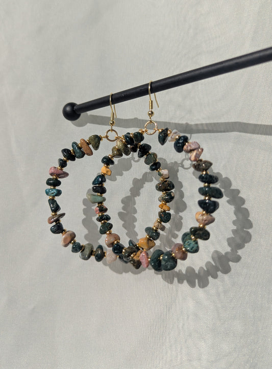 Ocean Jasper Hoops